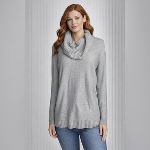 ✨NWOT✨Calvin Klein Women’s Grey Cowl Neck Long Sleeve Sweater, Size M